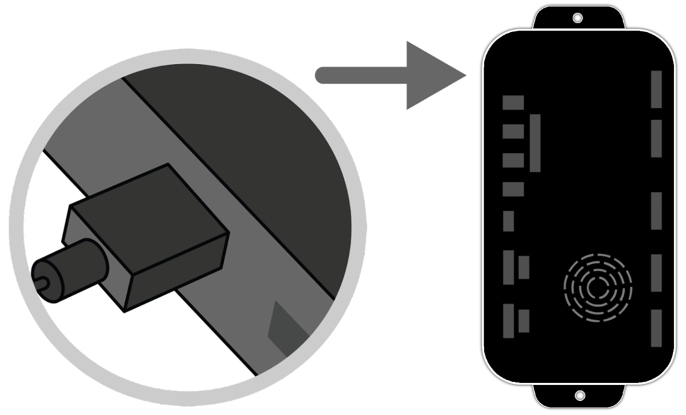 Câble d'extension USB du processeur, branché sur le boîtier de commande